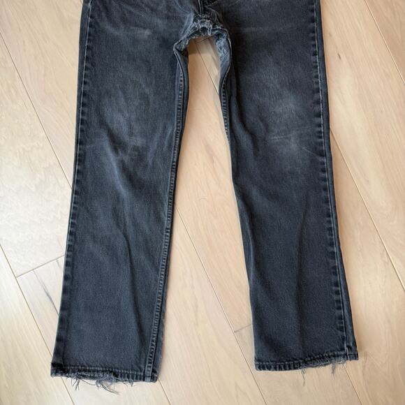 Vintage Levis 517 Jeans 30 Black Patchwork 80s Denim Made in USA Boot Cut 0260 - Picture 4 of 11